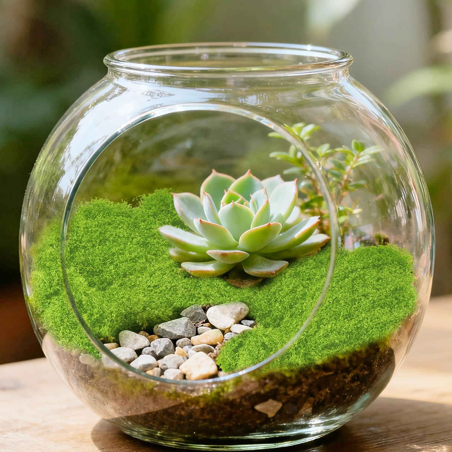Fake Green Artificial Faux Moss 7 Oz for Fairy Garden Light Green | for DIY Craf