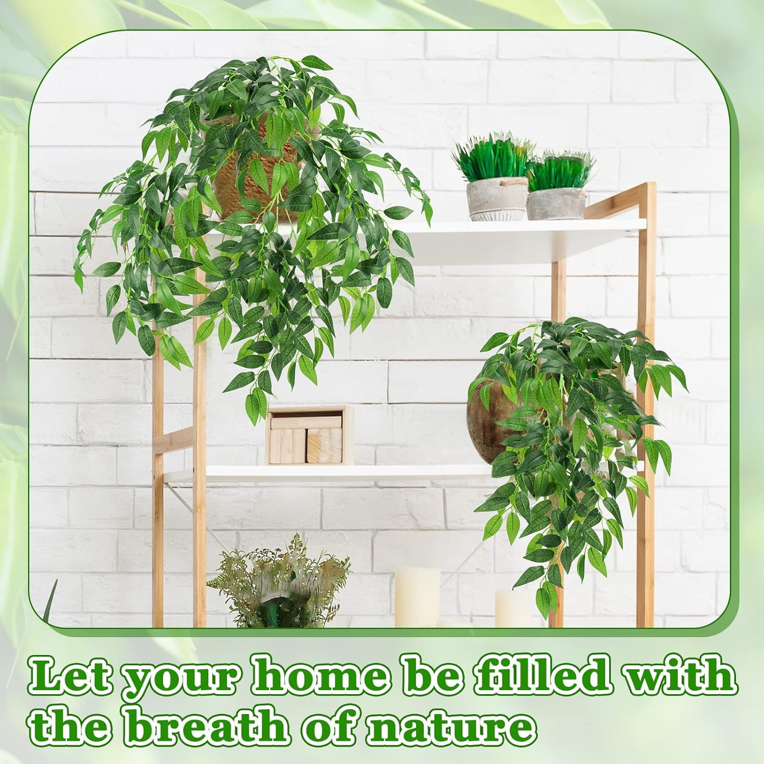 30 Pcs Artificial Italian Ruscus Greenery Stems 26.8 Inch Hanging Greenery Spray
