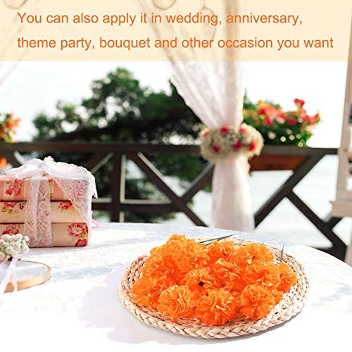 80 PCS Artificial Marigold Flowers Faux Mexican Fake Heads Day of Dead