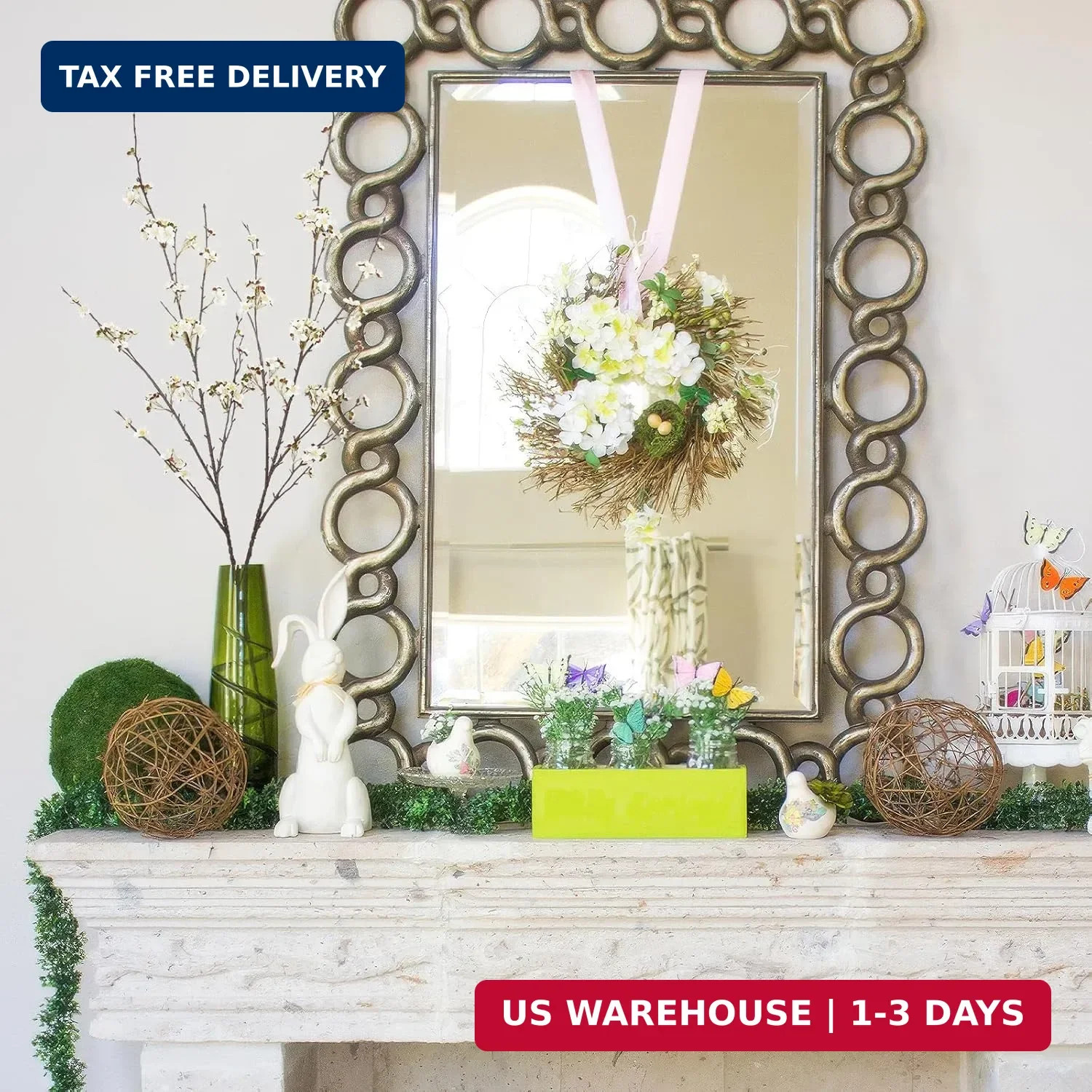 2 Pcs Cherry Blossom Branches Long Stems Fake Flowers for Spring Summer Indoor H