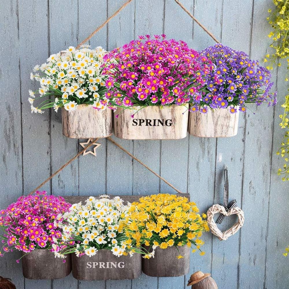 Large Faux Daisy Sunflowers – Indoor Outdoor Decor Pack of 8