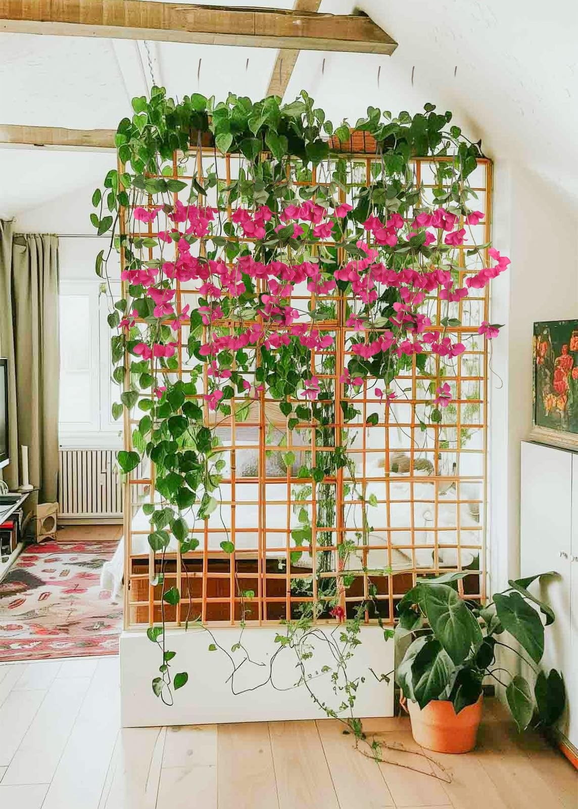 5.58FT 5PCS Bougainvillea Artificial Flowers Vines Faux Silk Hanging Bougainv…