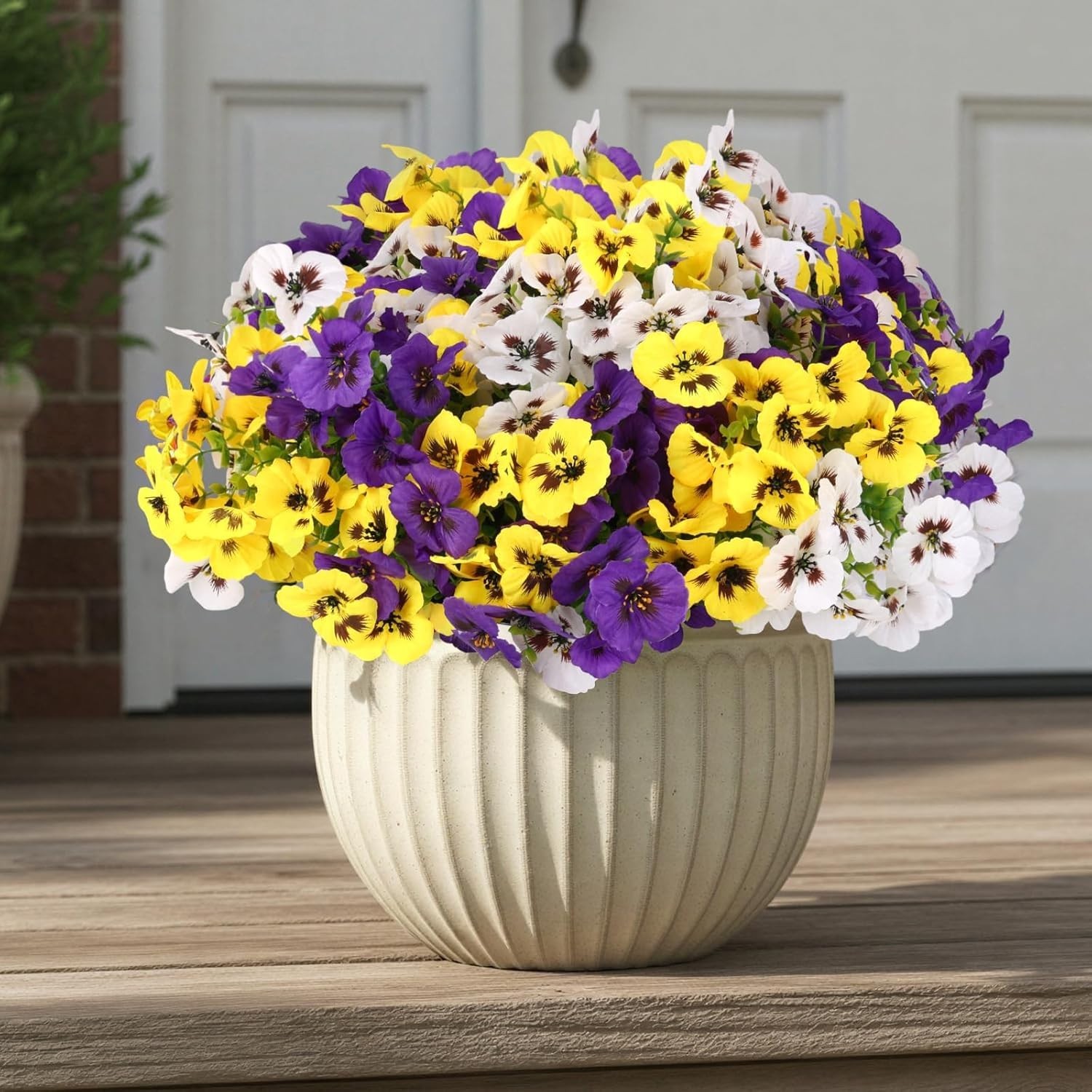 Vibrant 12 Bundle Faux Silk Pansy Set – Perfect for Home and Garden Decorating