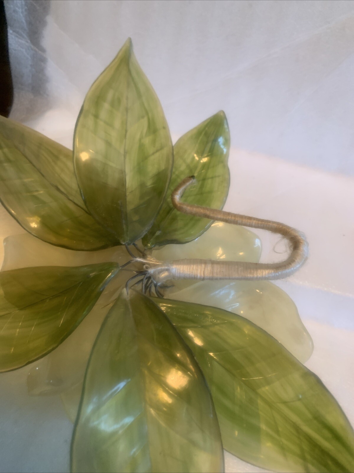 J Corelli Italy Wired Flower Light Cream Magnolia Retro Vtg Lucite 8×10” (a18