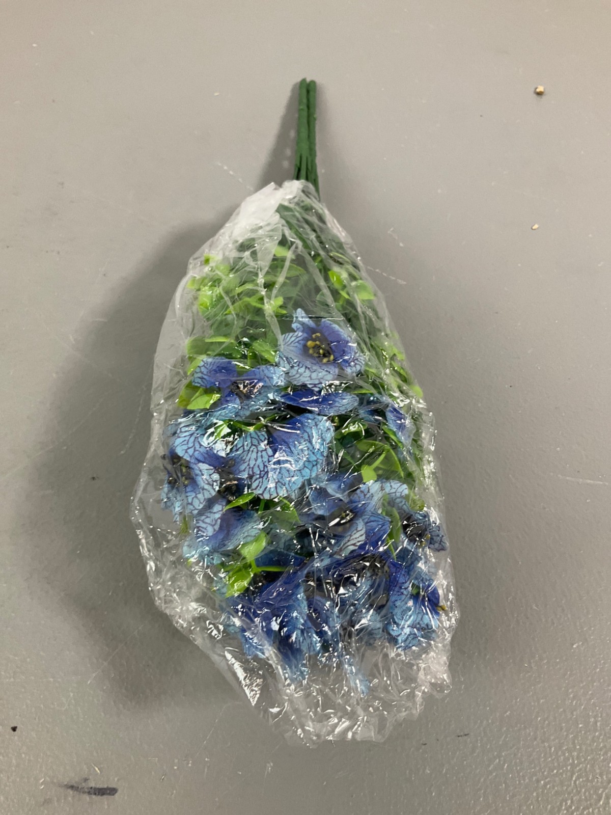 Vibrant Blue Artificial Flower Bouquet with Lush Green Stems for Home Decor