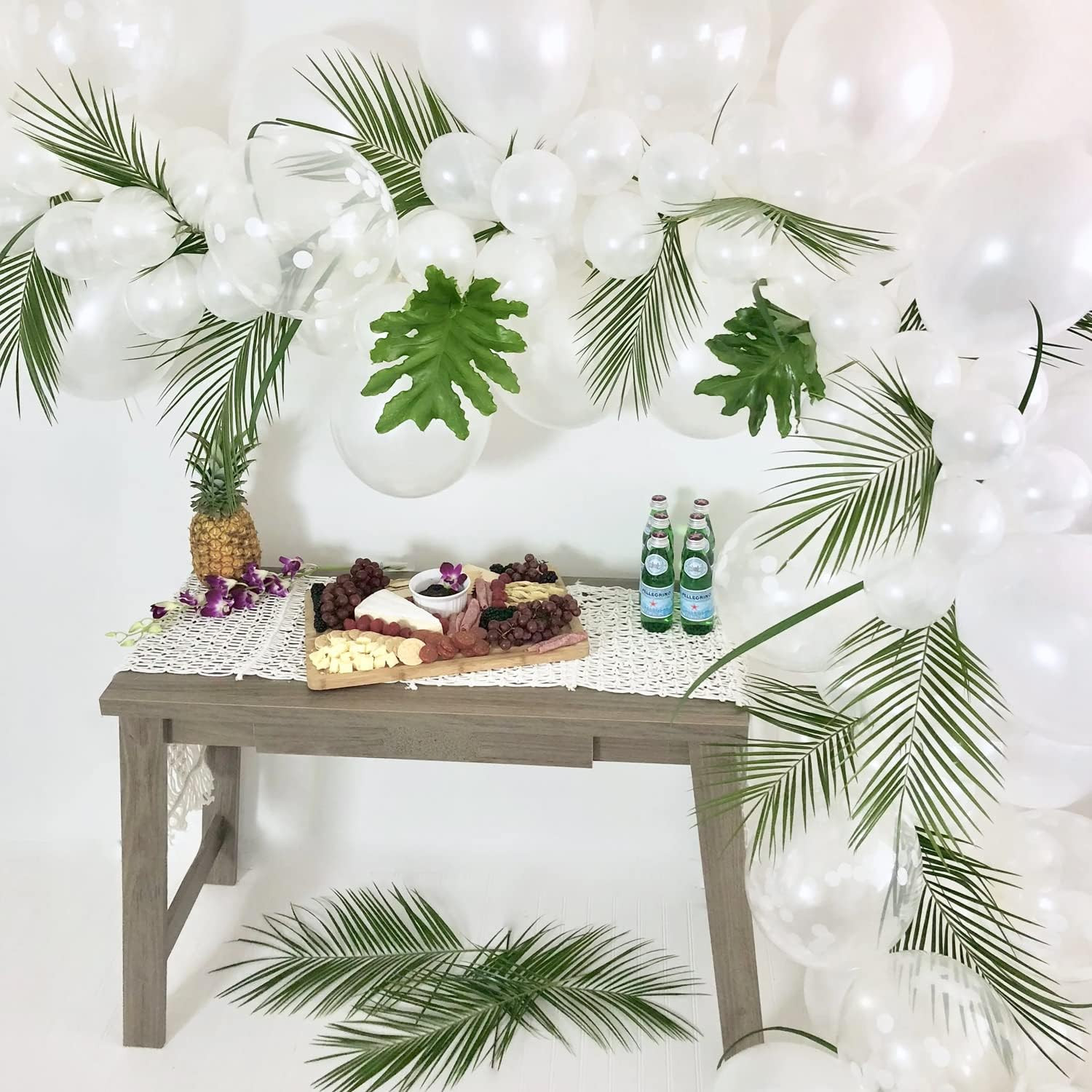 12 PCS Artificial Palm Leaves, Assorted Sizes Faux Large Palm Fronds Fake Tropic