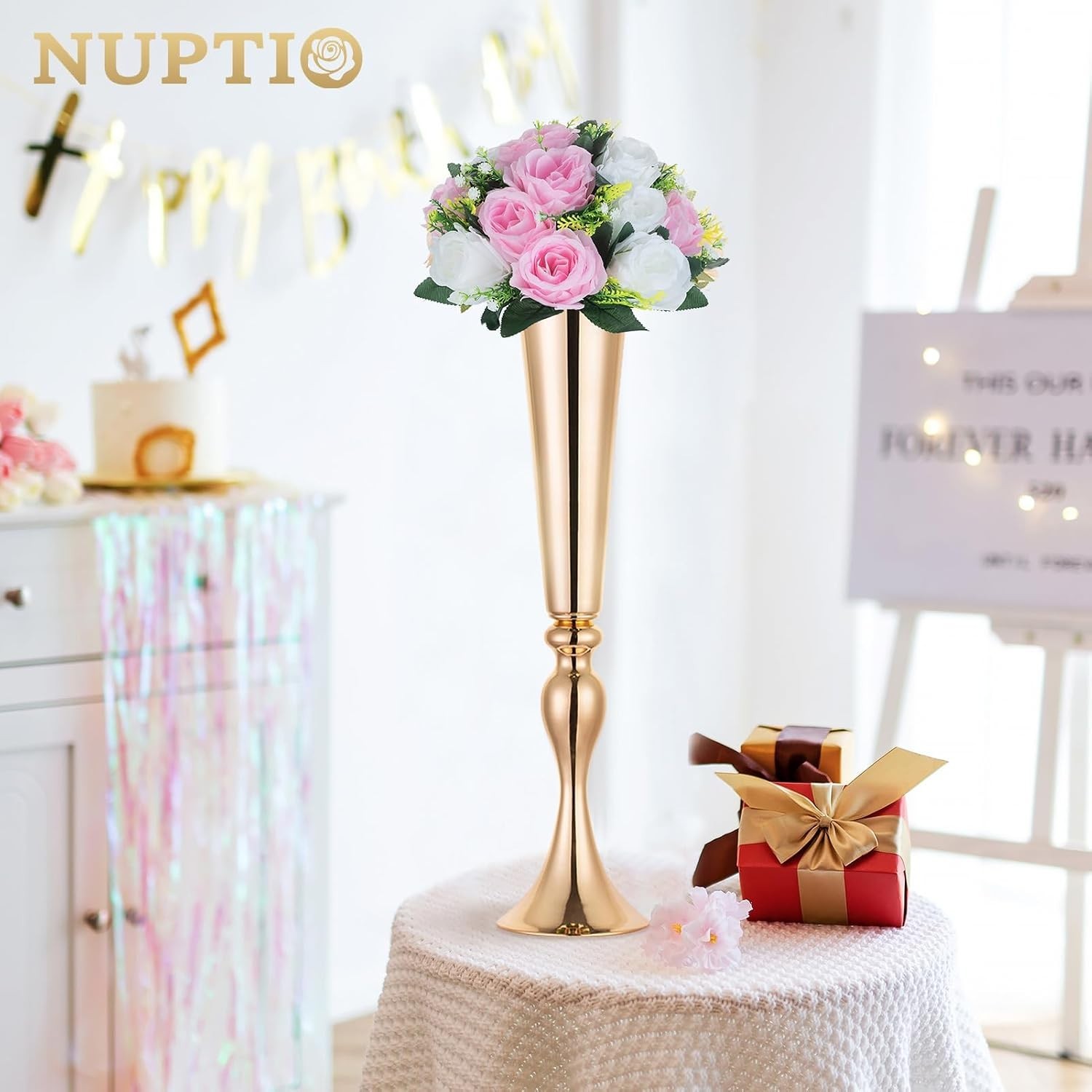 6 Pcs Pink and White Artificial Flower Balls for Wedding Table Centerpieces
