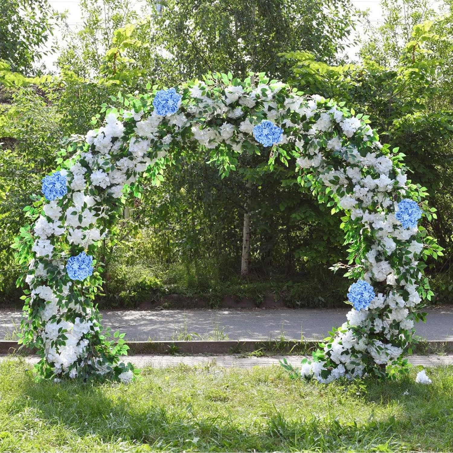 65pcs Blue Hydrangea Silk Flowers for Wedding Decor