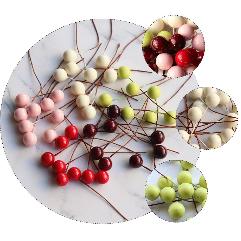 140Pcs Reusable Simulation Berries Artificial Berries Decoration Assorted Color