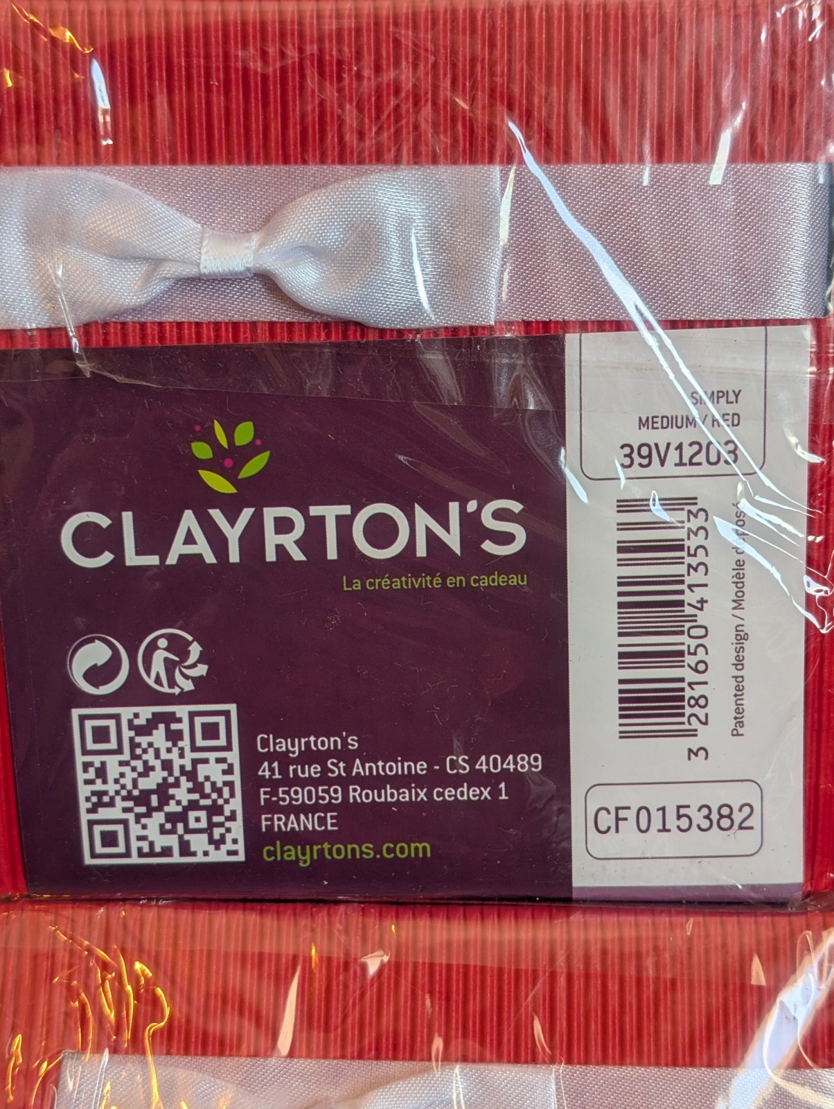 (30) Clayrtons Red Floral Arrangement Corregated Boxes Medium 4.75″Sq France NEW