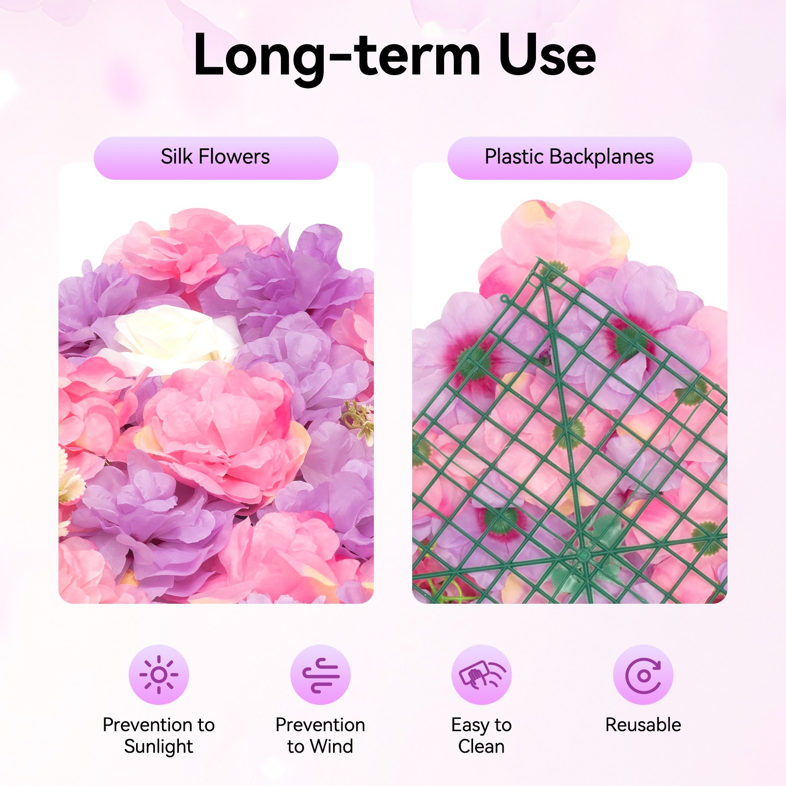 12pcs Artificial Silk Rose Flowers 3D Backdrop Wall for Wedding Party Decoration