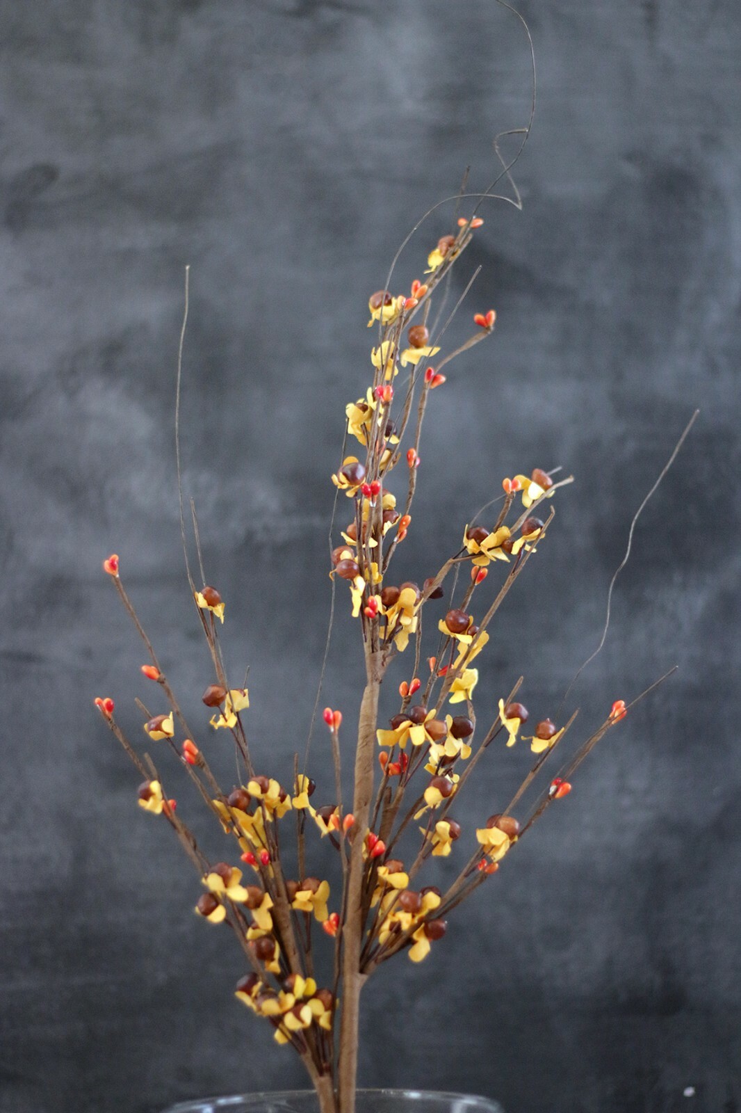 Artificial Floral Pick Bittersweet & Orange Pip Berry Spray Fall Decor 29 in