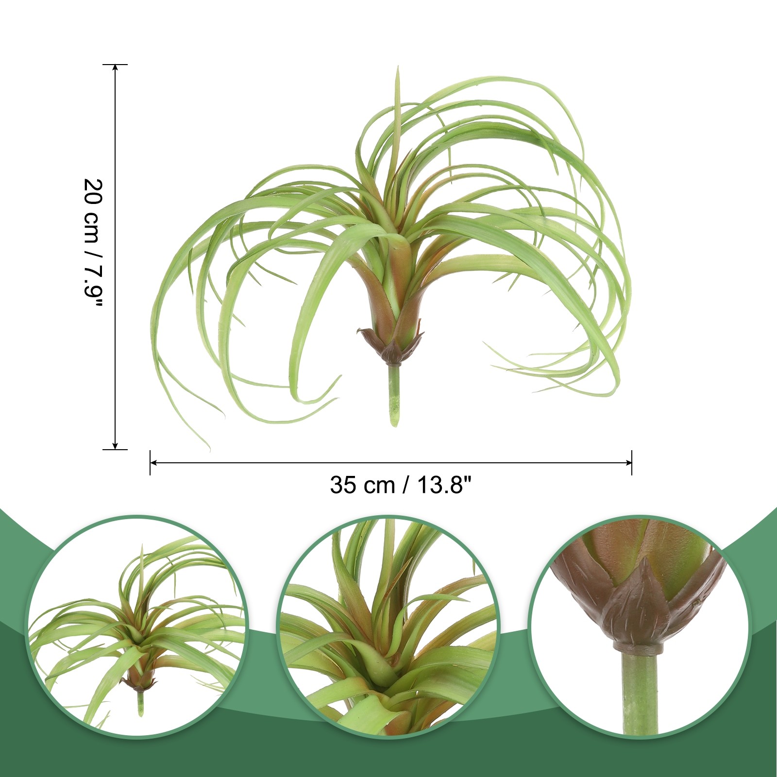 1Pcs Artificial Succulent Plants Fake Pineapple Grass 8″, Green
