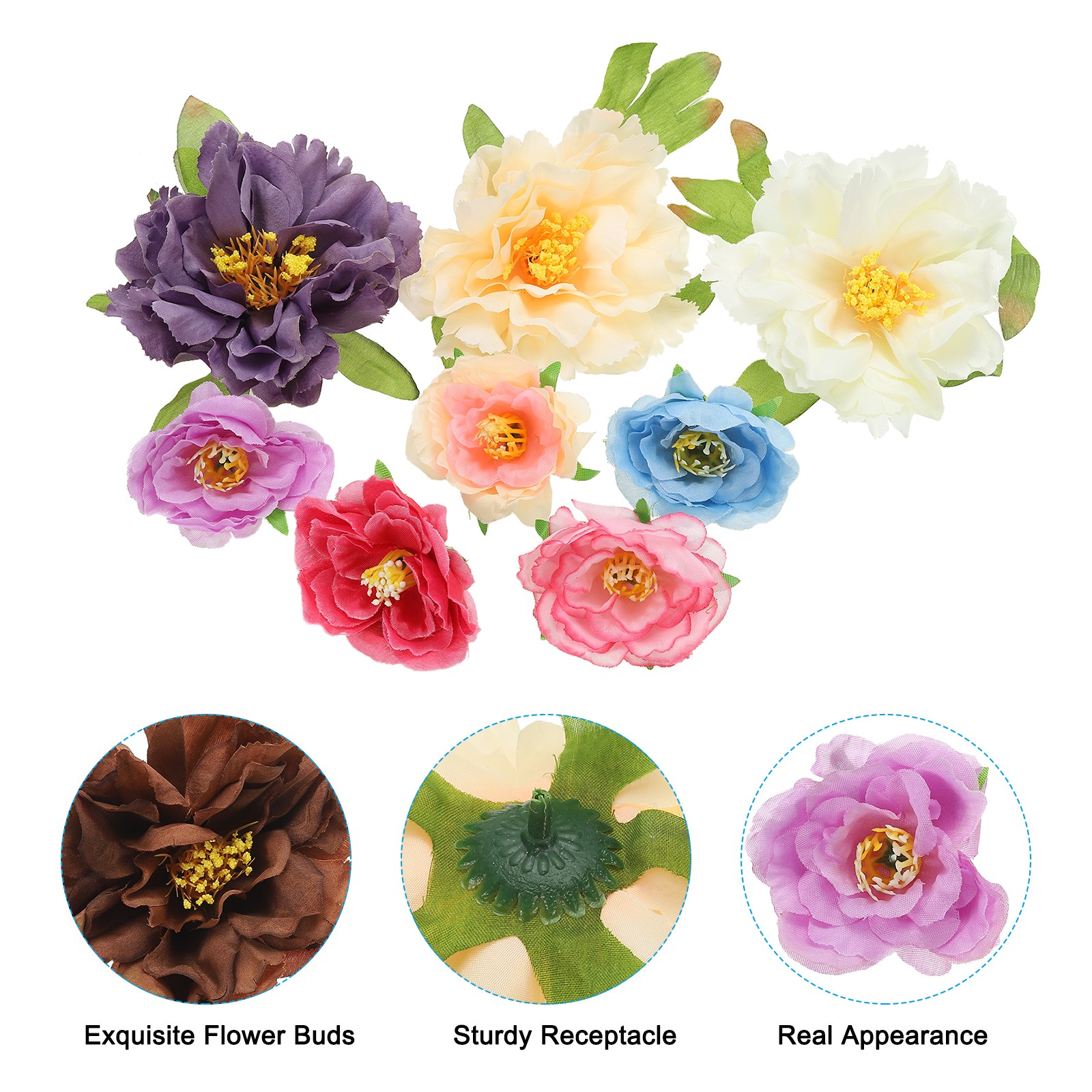 1 Set Artificial Rose Peony Flowers Bulk, Multiple Colour