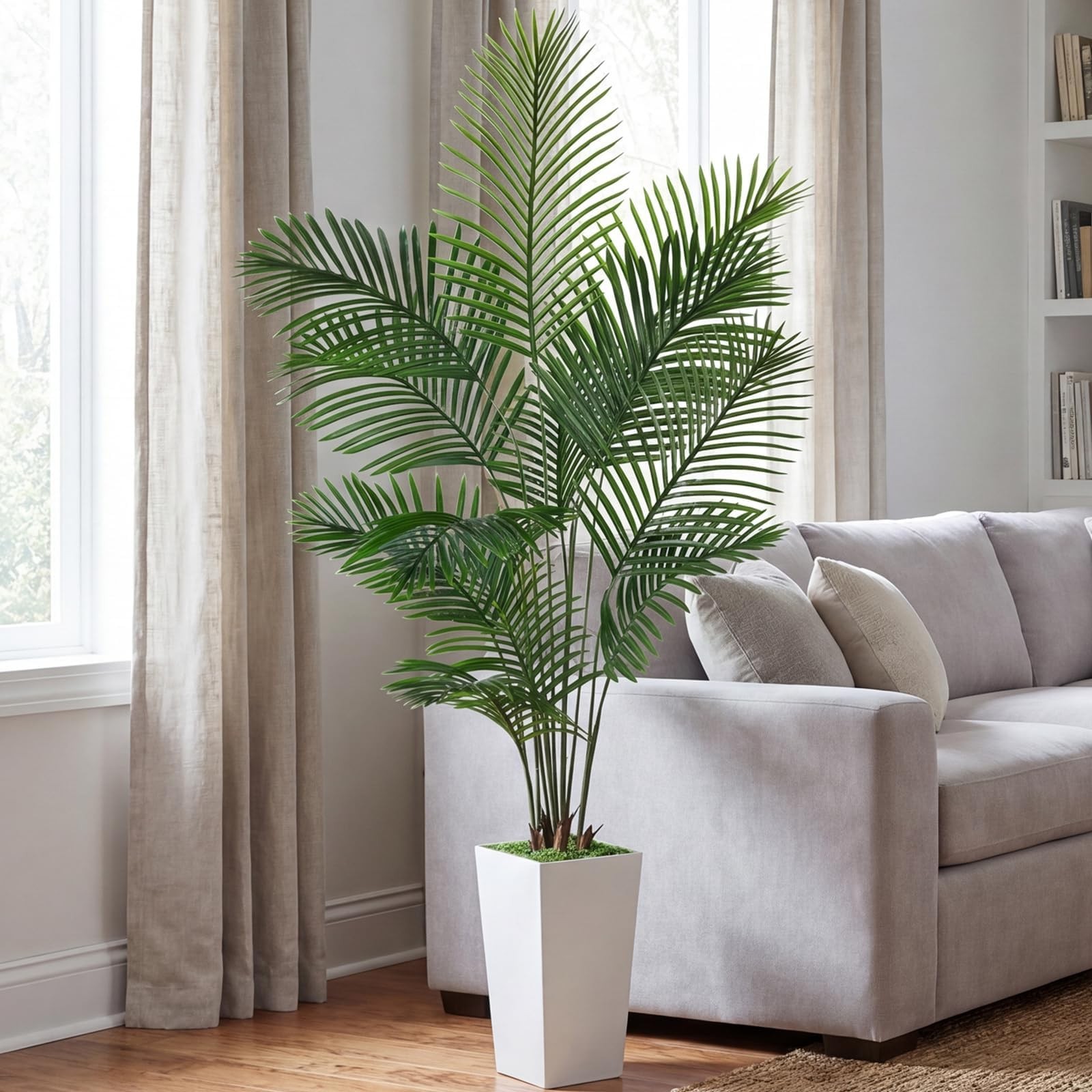 Artificial Palm Tree 6FT Tall, Faux Palm Tree Indoor Outdoor, 72in Fake Tropi…