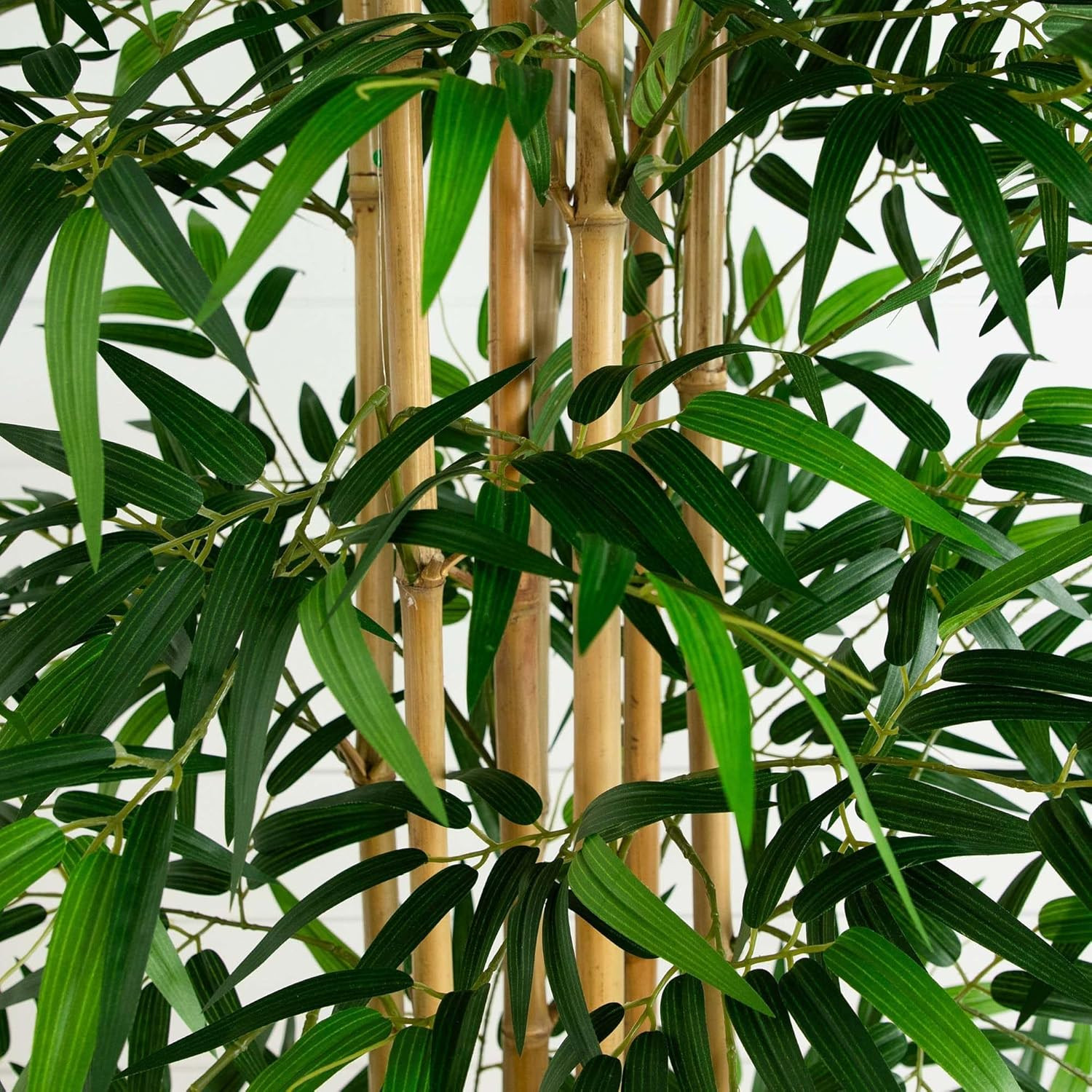 12Ft Artificial Bamboo Tree with Natural Bamboo Trunks for Home Decor
