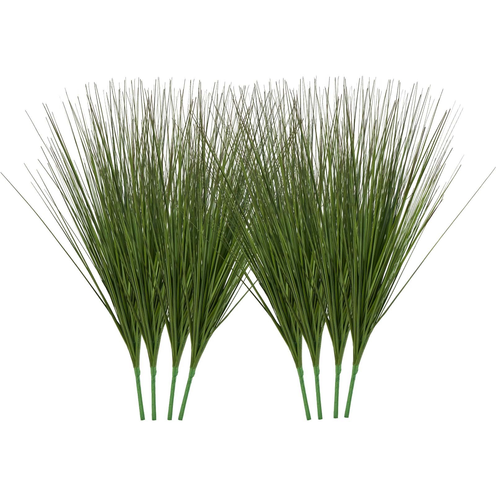 Uimoso Artificial Grass Plant 27-Inch Faux Onion Grass, 8-Pack Greenery Shrubs