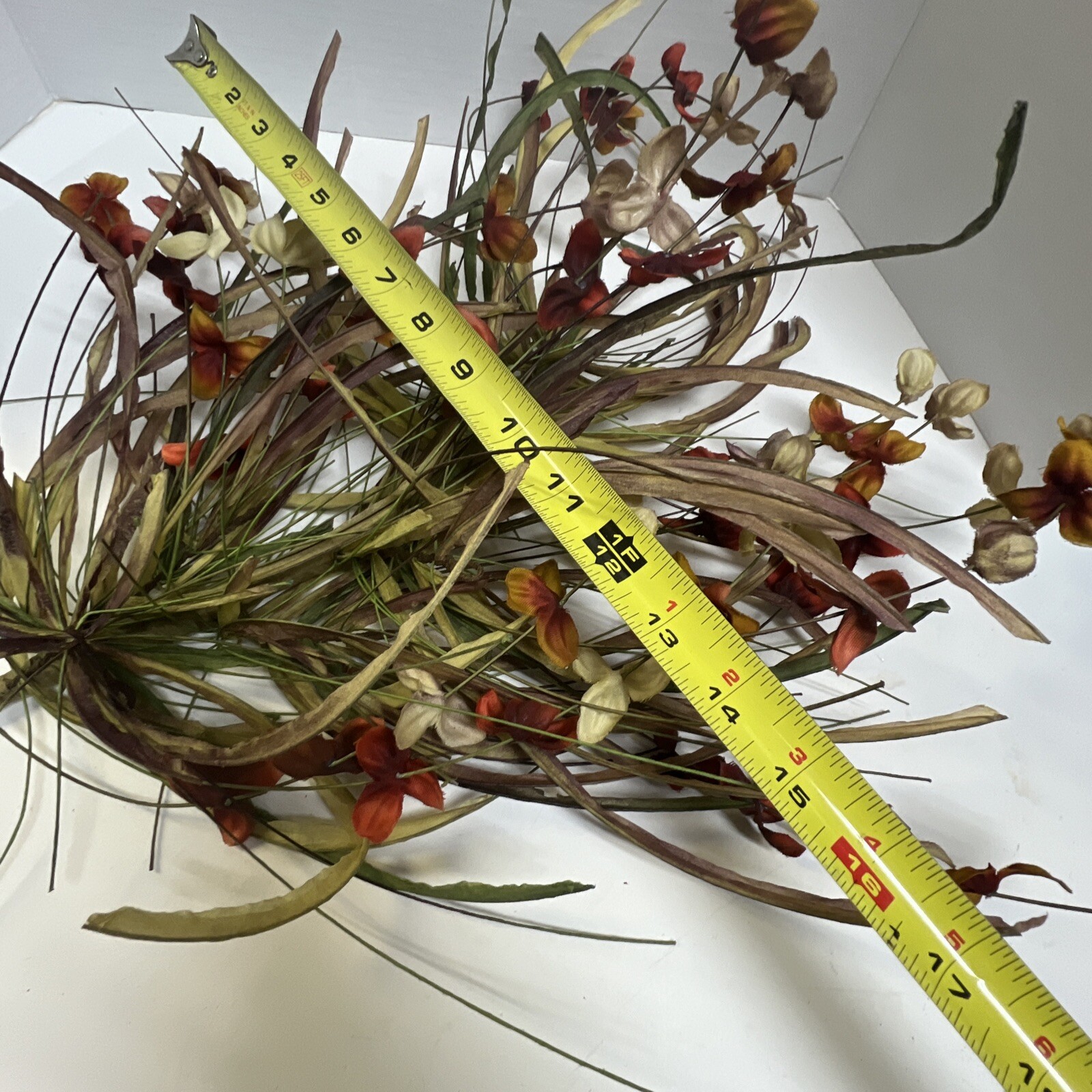 Fall Flower Bouquet Bundle Pic Silk Flowers Pine Leaves Natural Look Large NOS