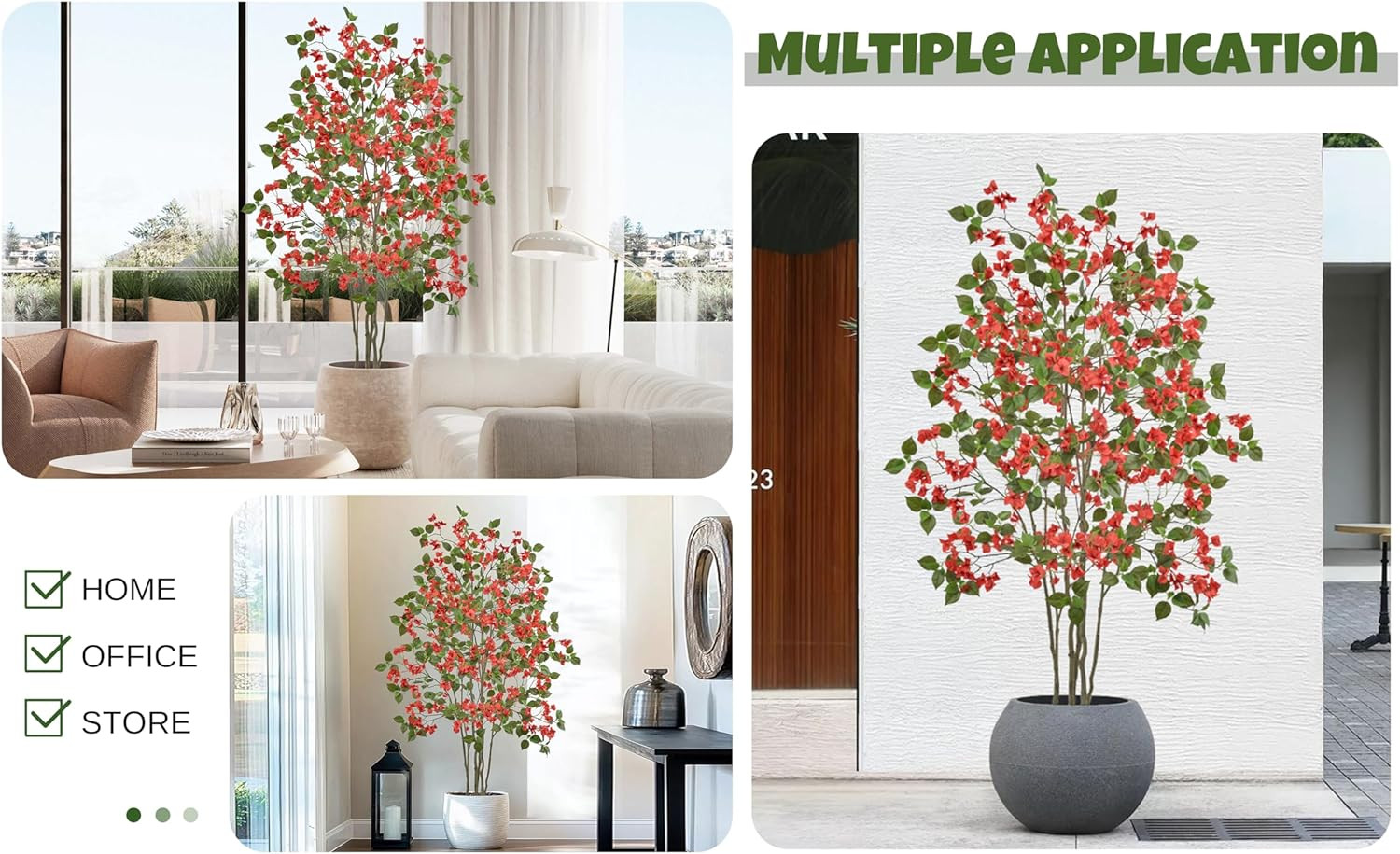 6FT Artificial Bougainvillea Tree with 270 Flowers for Indoor/Outdoor Decor