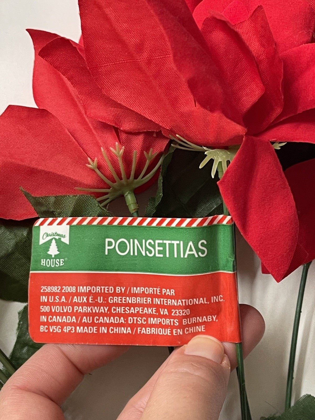 Christmas House Artificial Christmas Poinsettia Flower Beautiful RED 2 Packs