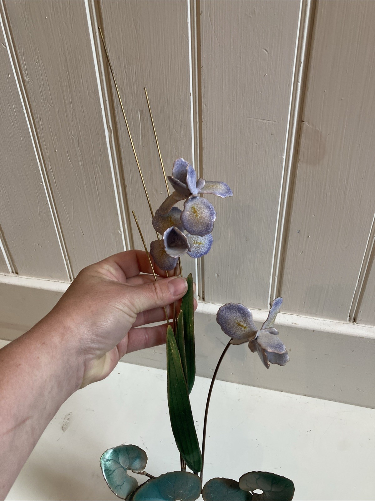 Bovana Of Cheshire USA Purple Iris Wall Hanging