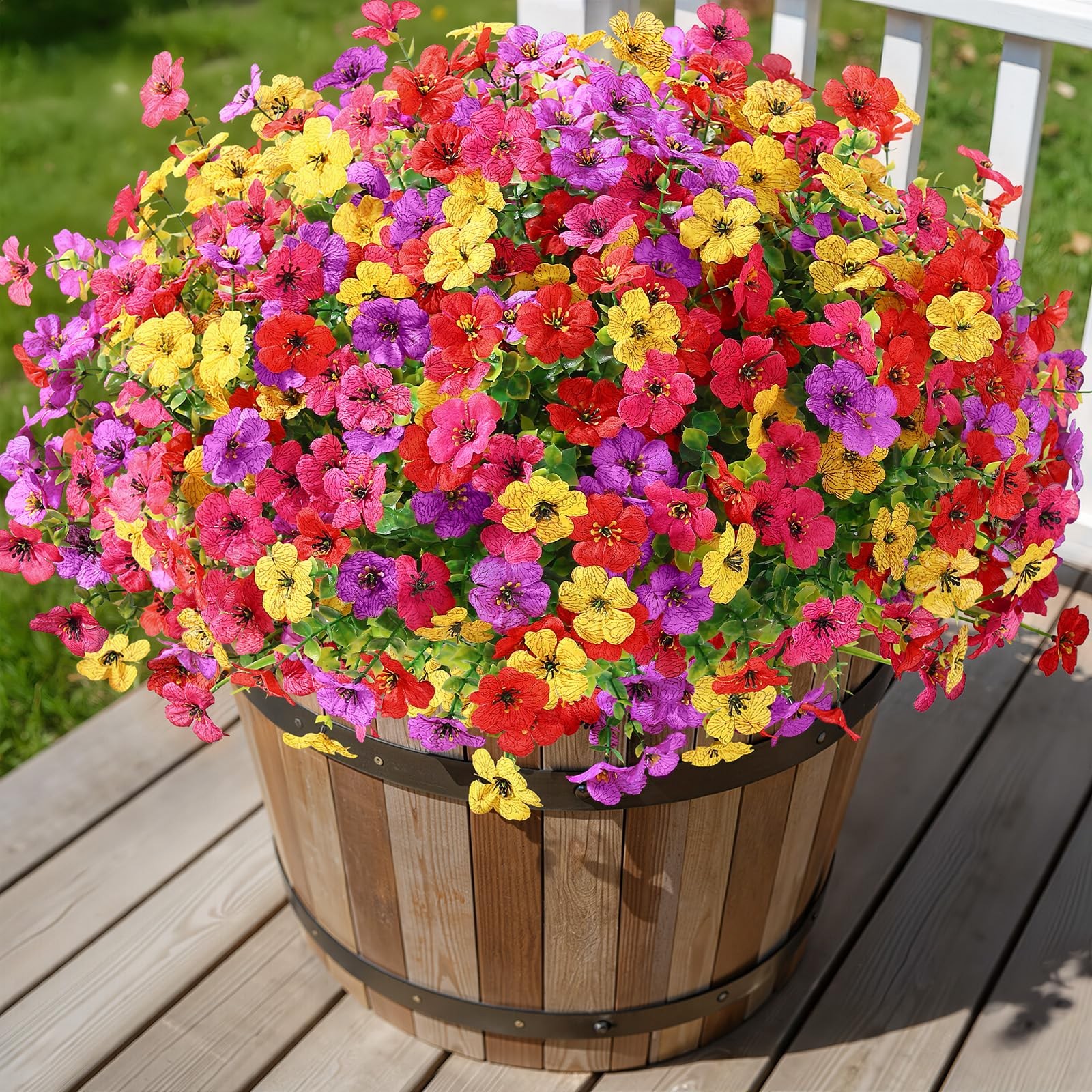 48 Bundles UV Resistant Faux Daisy Flowers Mixed 4 Colors for Home Decor