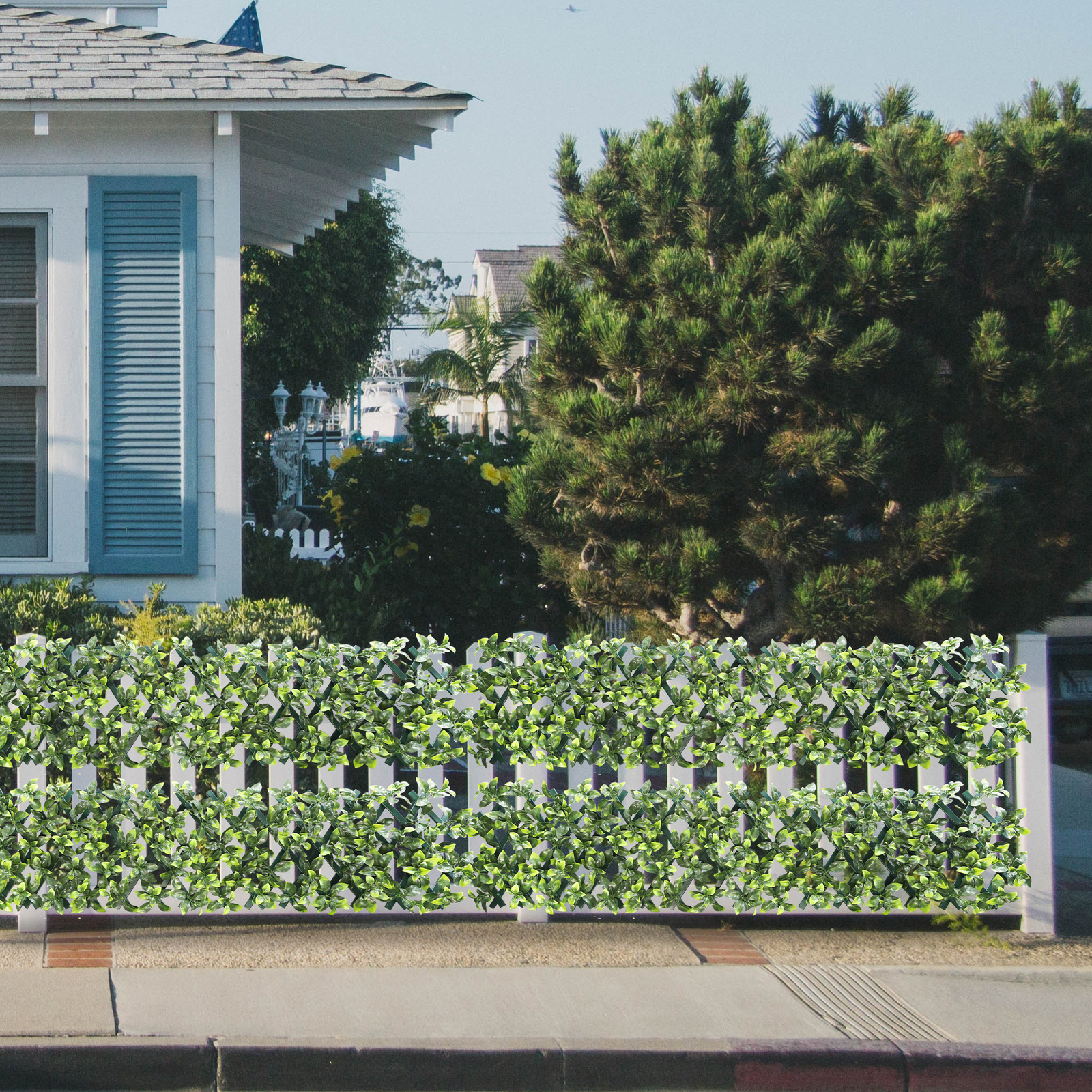 Expandable Artificial Faux Jasmine Privacy Fence Screen Yard Plant DIY Decor