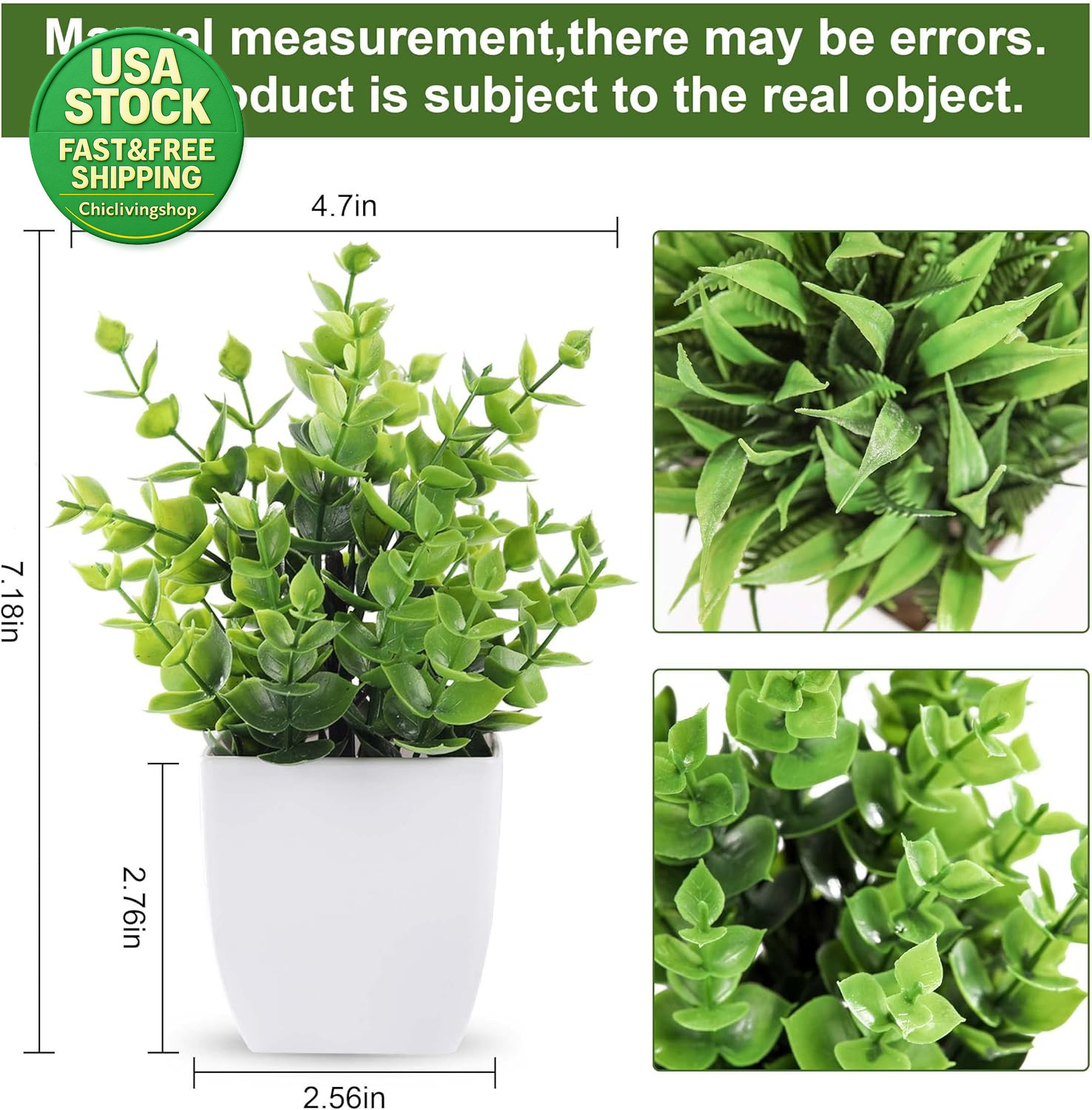 Small Fake Plants Mini Artificial Potted Plants for Home Office Decor Green 2