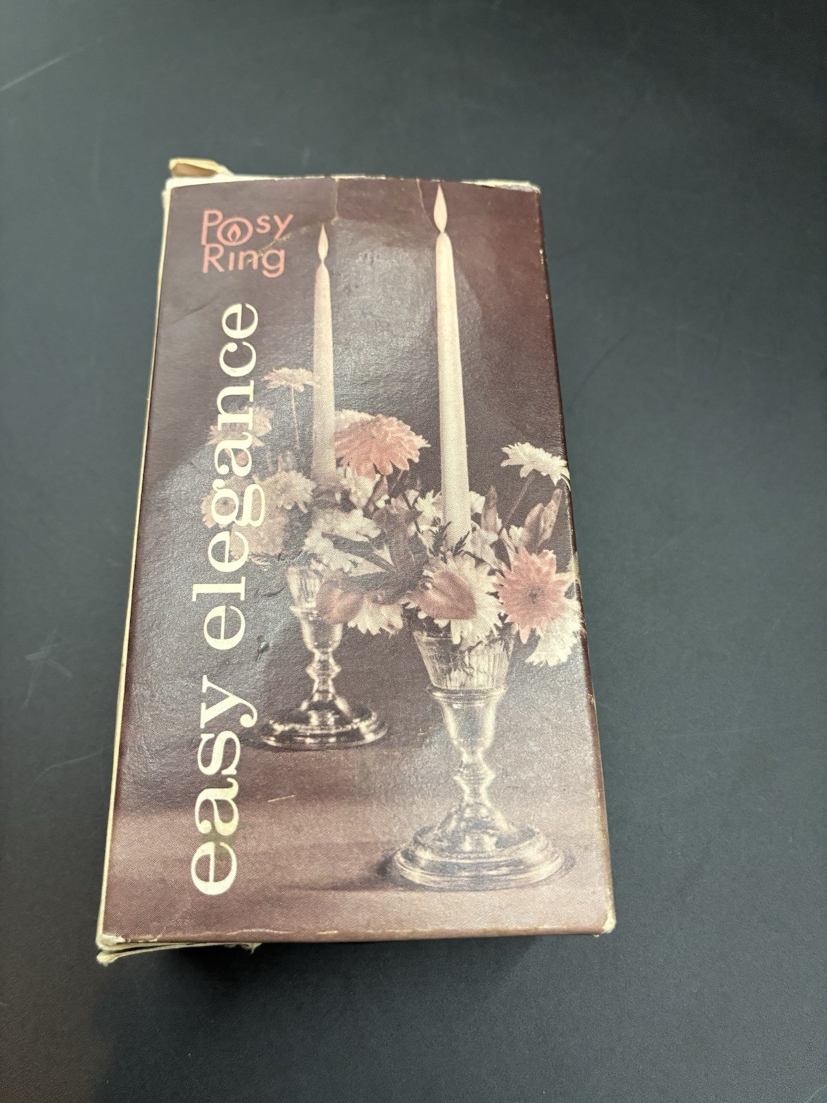 Styron Posy Ring Vtg Candle Ring Flower Frog Holder Easy Elegance With Box USA