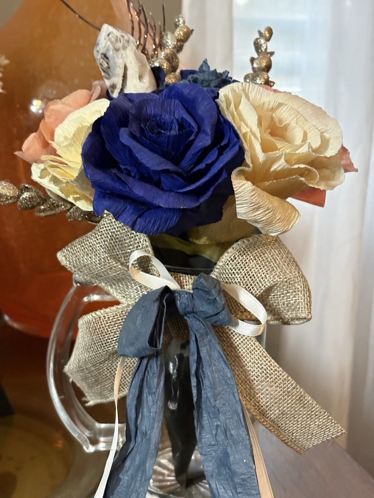 Handmade Floral Mug Arrangement w/ Crystal Point – Rustic Farmhouse Gift Decor