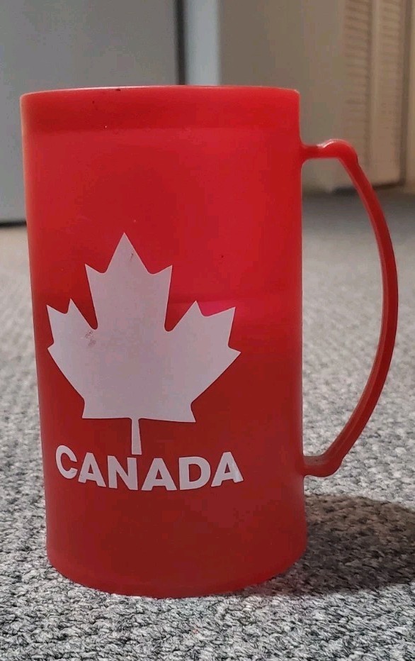 Artificial Cup With Canada Flag Logo