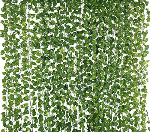 78-Ft 12 Pack Silk Artificial Ivy Vines Leaf Garland Plants Hanging Wedding