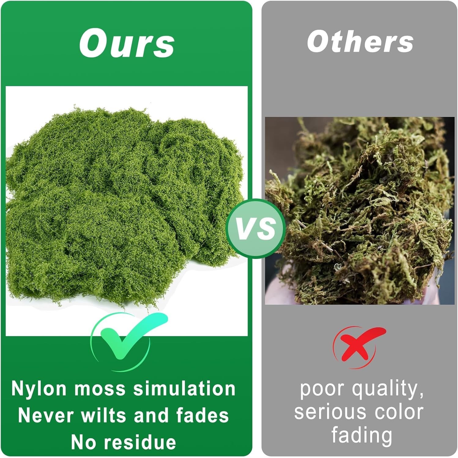 Artificial Green Moss 500g – Fake Moss for Crafts, Terrariums
