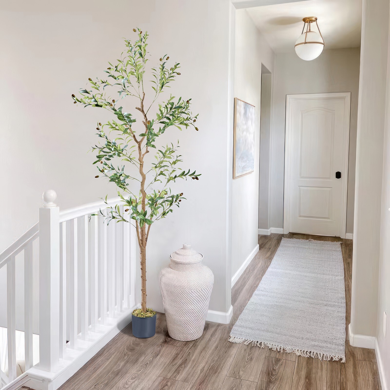 5ft/6ft Tall Artificial Olive Tree In Pot Fake Plant Home Indoor Outdoor Decor