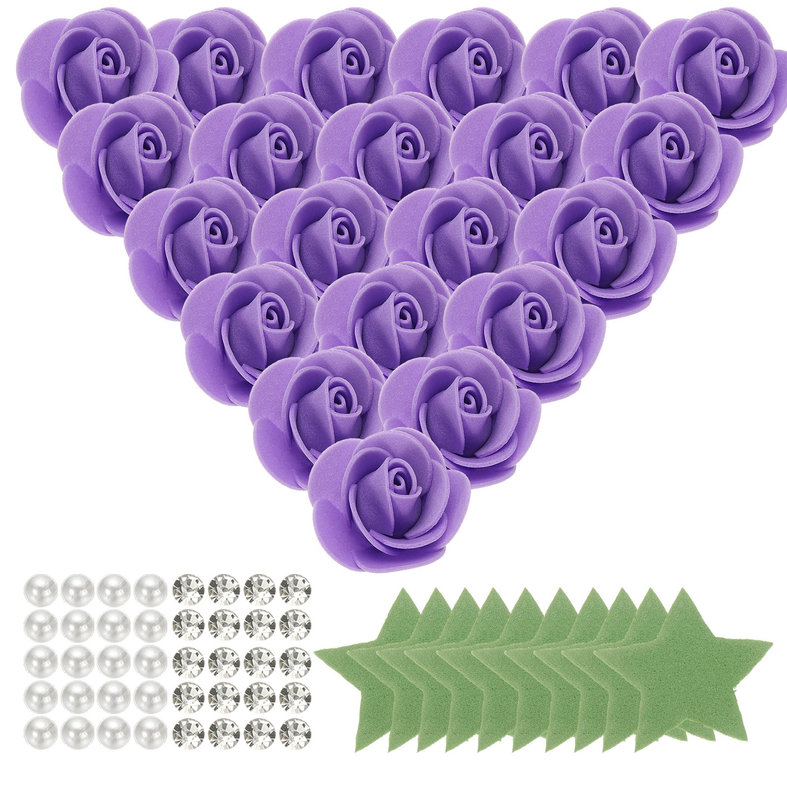 500pcs Foam Rose Heads 3.5 cm for DIY Crafts Accessories, Purple