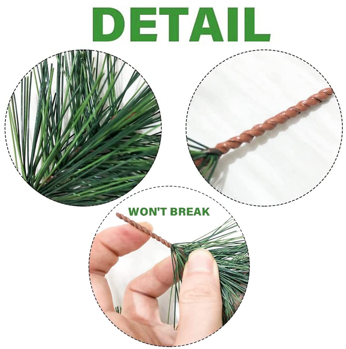 Artificial Green Pine Needles Branches Fake Small Pine Twigs Holiday Tree Decor