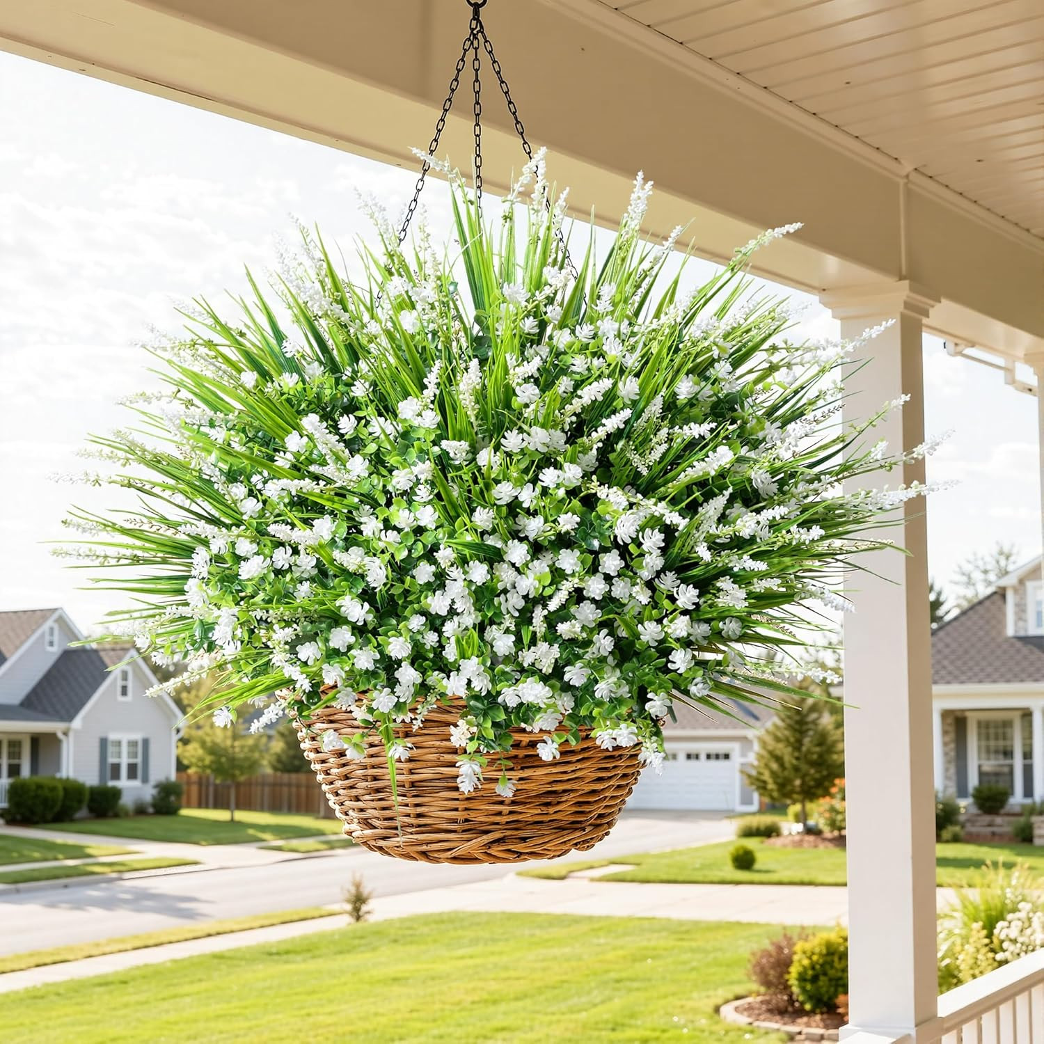 20 Bundles Artificial Fake Outdoor Plants Flowers for Spring Decoration, UV Resi
