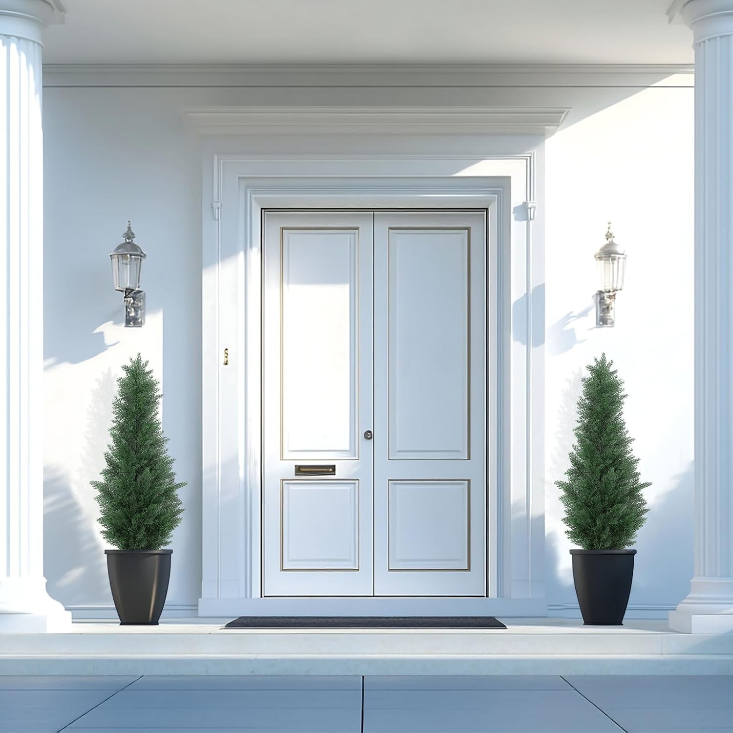 NEW 3FT Artificial Cedar Trees Set of 2 UV Resistant Faux Evergreen Decor