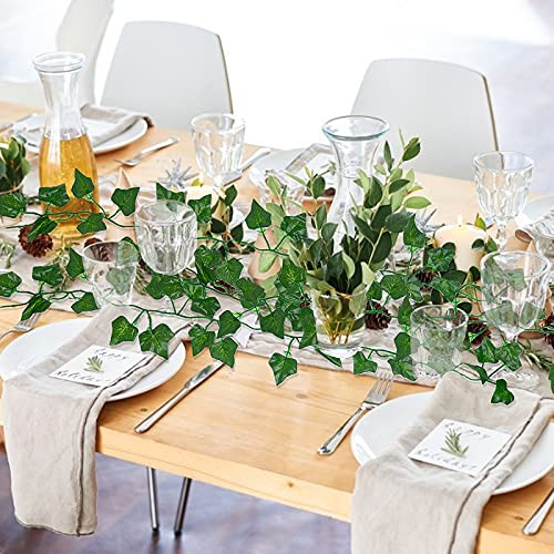 86 FT Artificial Ivy Fakeery Leaf Garland Plants Vine Foliage Flowers Green