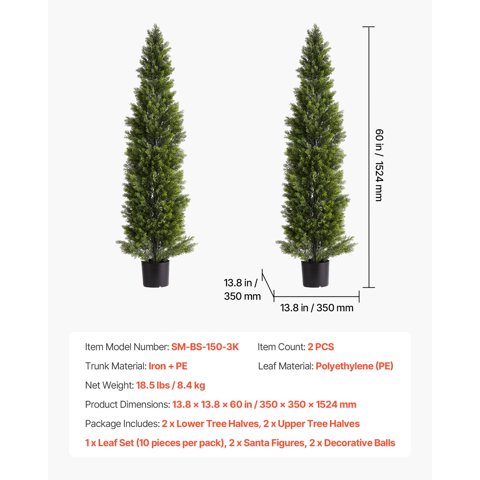 Uimoso 60-Inch Artificial Cedar Tree for Patio and Backyard Decoration