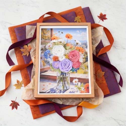 worthfan Preserved Flower Bouquet Art Frame – Flowers by the Windowsill