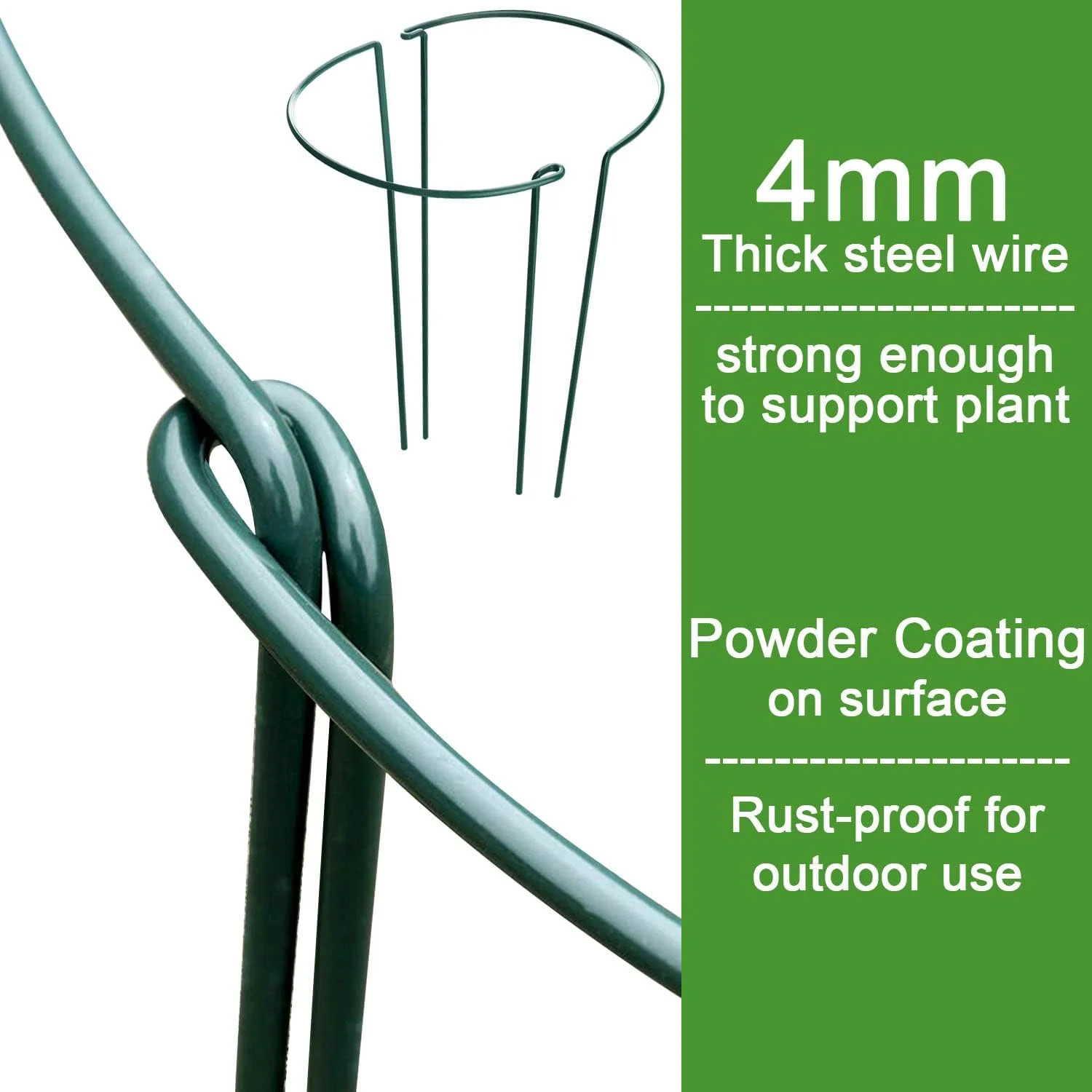 HiGift Plant Support Stakes, 6 Pack Metal Peony Cages and Supports, Garden Stake