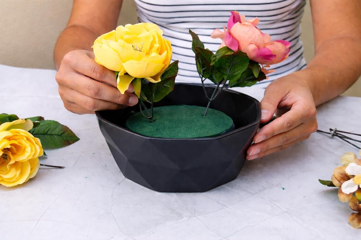 Floral Foam Round Blocks for Flower Arrangements, Green Florist Flower Foam f…
