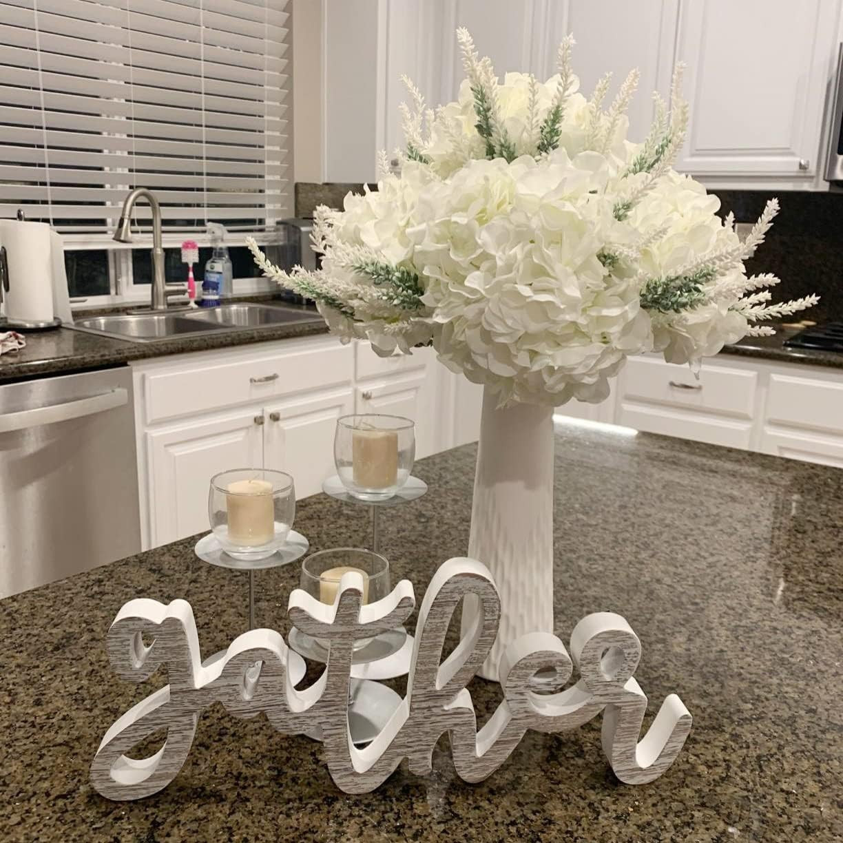100PCS Ivory Silk Hydrangea Flowers with Stems for Wedding & Party Decor
