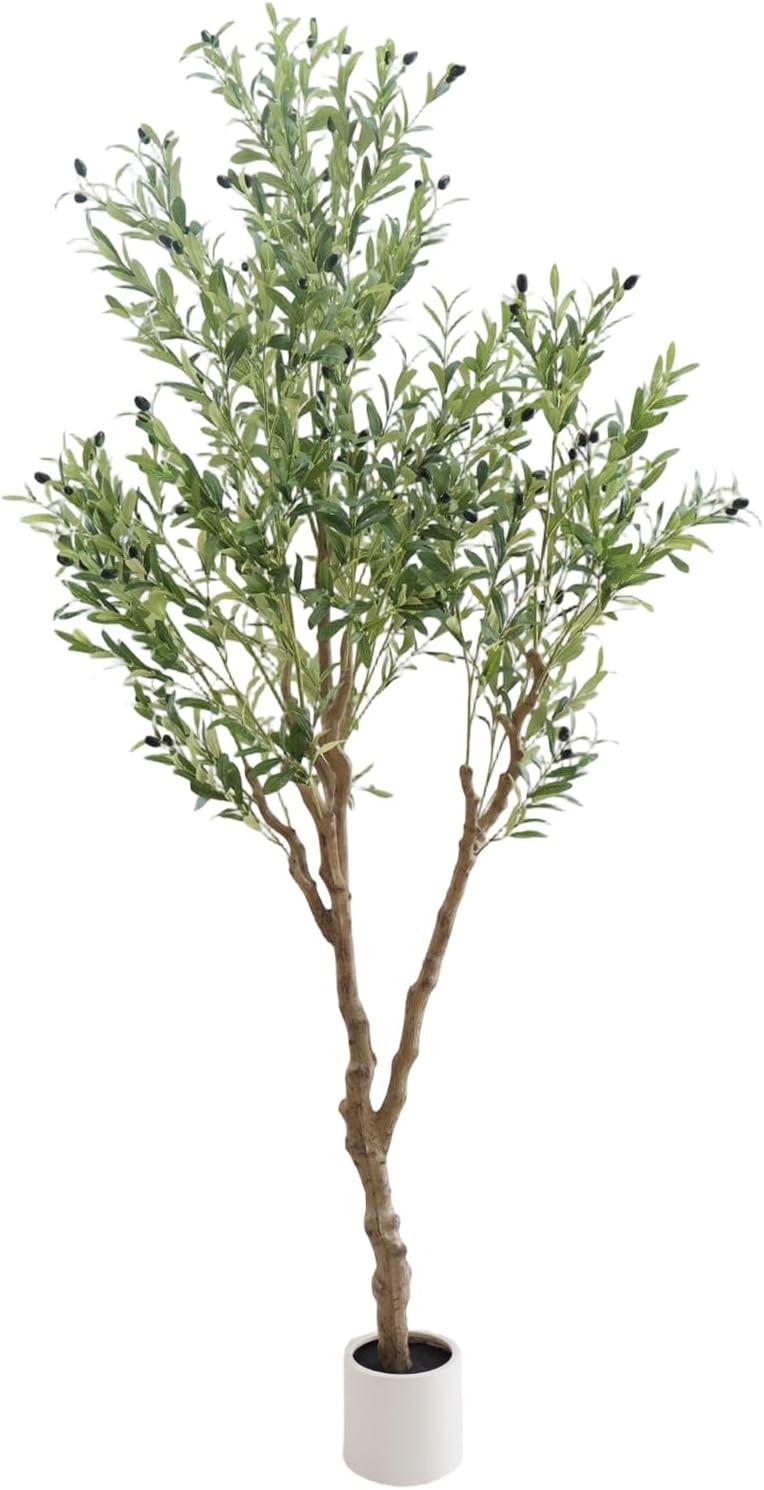 Artificial Olive Tree 5/6/7FT Tall Fake Plants with White Pot for Home Office