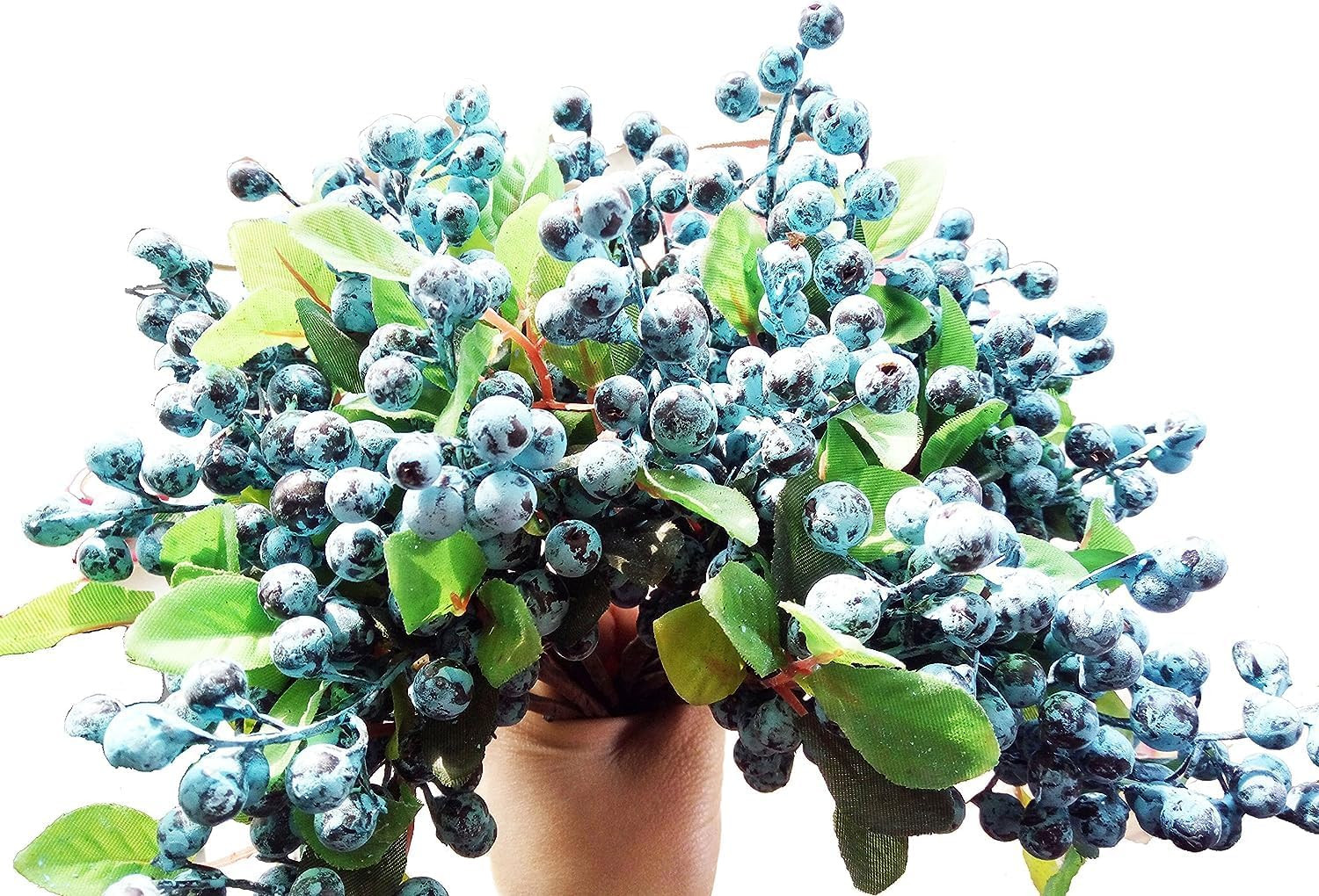 Artificial Flowers California Faux Blueberries Artificial Blueberry Stems for De