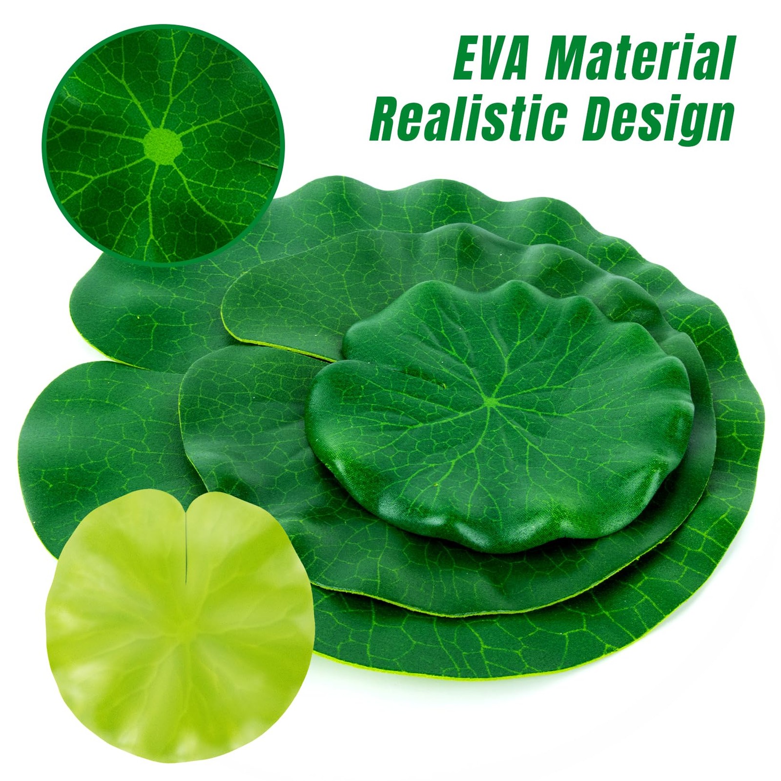 18 Pcs Artificial Floating Foam Lily Pads Lotus Leaves Realistic Water Lily Pads