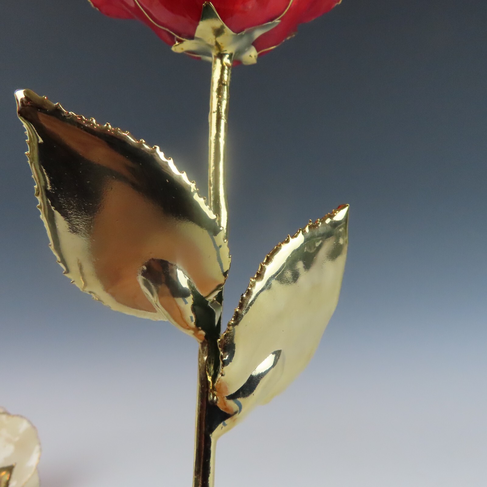 Real Red Rose Preserved & Dipped in 24K Gold – 11″ Long Stem Gift Keepsake
