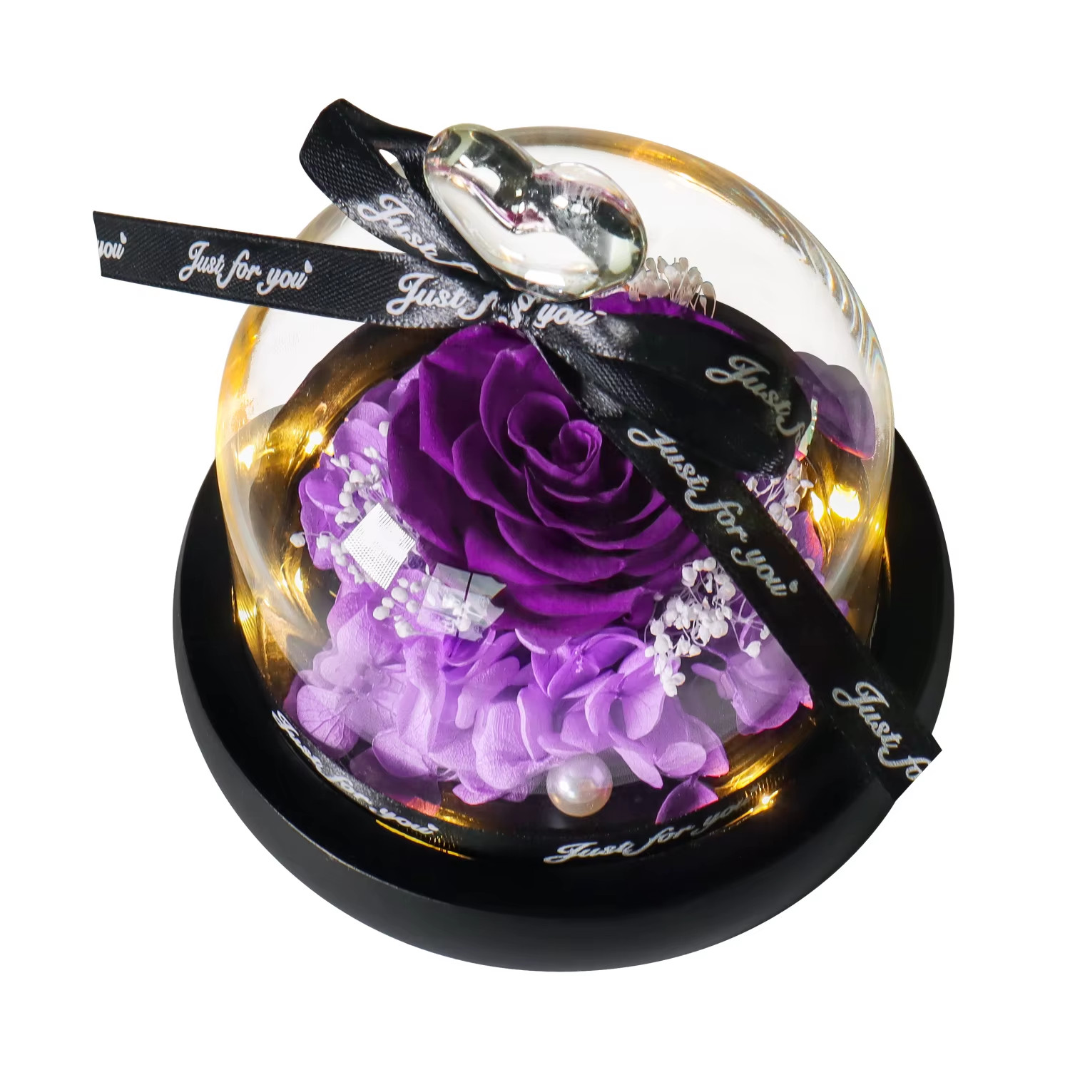 Eternal Rose in Glass Dome with LED Light – Ideal Gift for Women and Moms