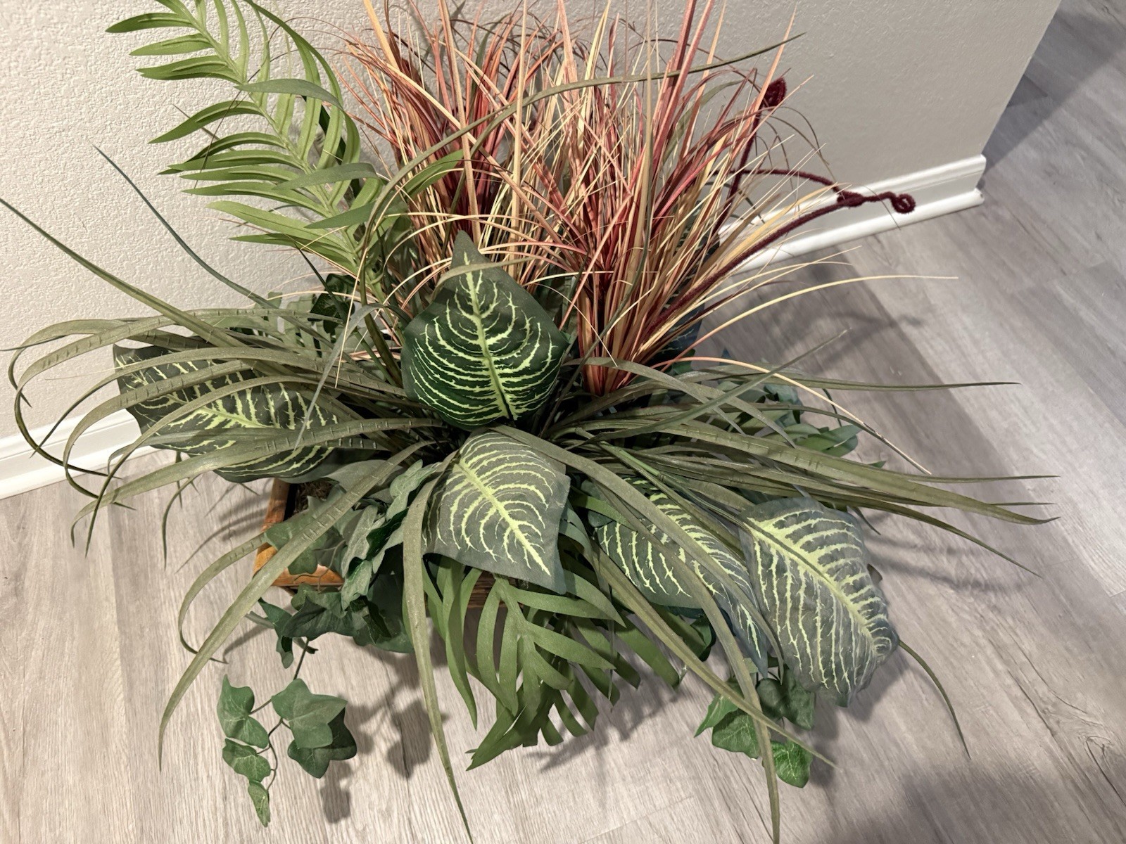 mixed foliage Collection Of Greenery plants & Cattails Zebra, Ferns,palms & Ivy